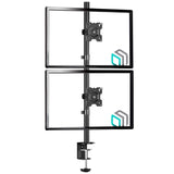 D208E Noir, Support de bureau pour 2 écrans de 13" à 34" et 8 kg chacun