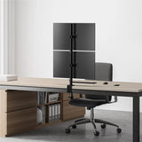 D208E Noir, Support de bureau pour 2 écrans de 13" à 34" et 8 kg chacun