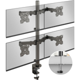D421E Noir, Support de bureau pour quatre écrans de 13" à 32", 8 kg max chacun