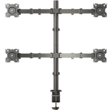 D421E Noir, Support de bureau pour quatre écrans de 13" à 32", 8 kg max chacun