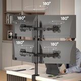 D421E Noir, Support de bureau pour quatre écrans de 13" à 32", 8 kg max chacun