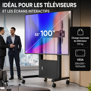 Support fixe pour deux écrans 40"-70", max 90 kg, noir FPRO2L-20-B
