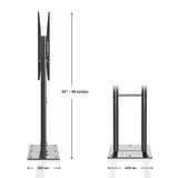 Support fixe pour deux écrans 40"-70", max 90 kg, noir FPRO2L-20-B