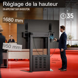 Support motorisé ONKRON pour écrans de 55 à 100 pouces, noir FPRO2L-40-B