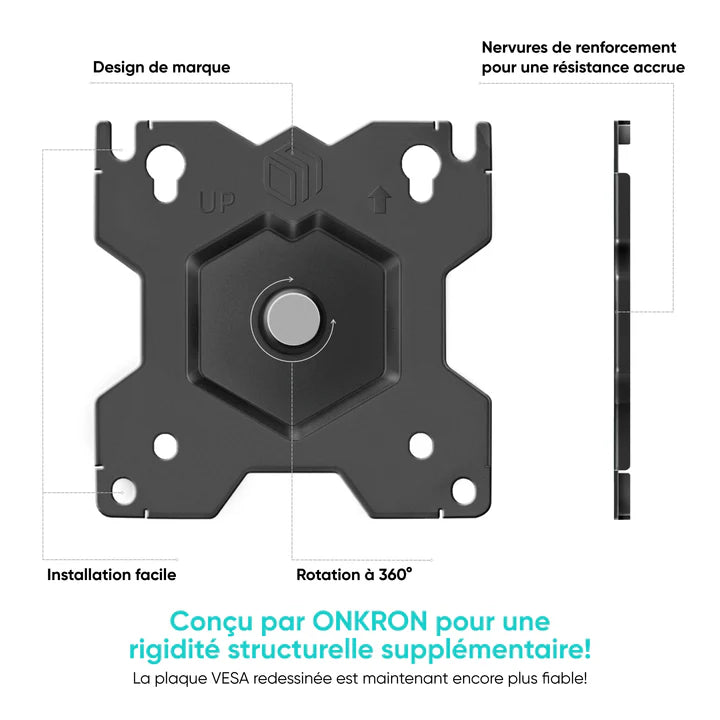 G50 Noir, Support de bureau pour écrans de 13" à 32", 8 kg max