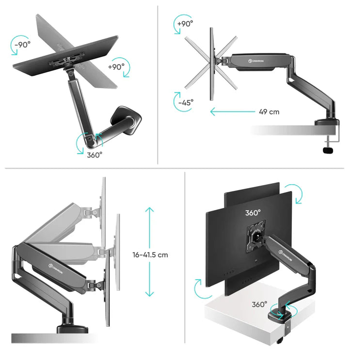 G50 Noir, Support de bureau pour écrans de 13" à 32", 8 kg max