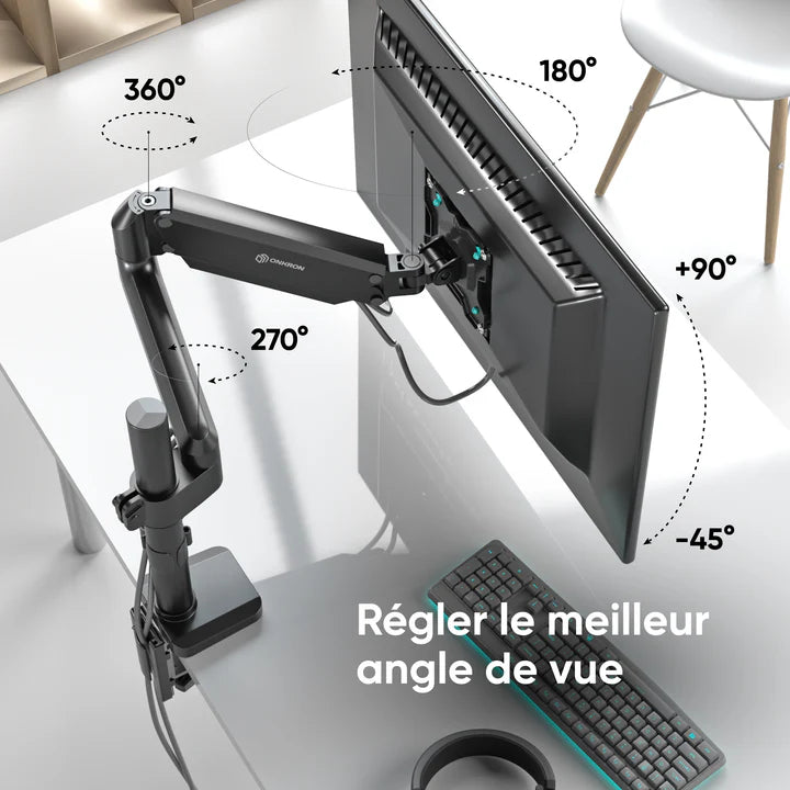 G75 noir, Support de bureau pour écrans de 13" à 34", 12 kg max