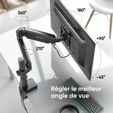 G75 noir, Support de bureau pour écrans de 13" à 34", 12 kg max