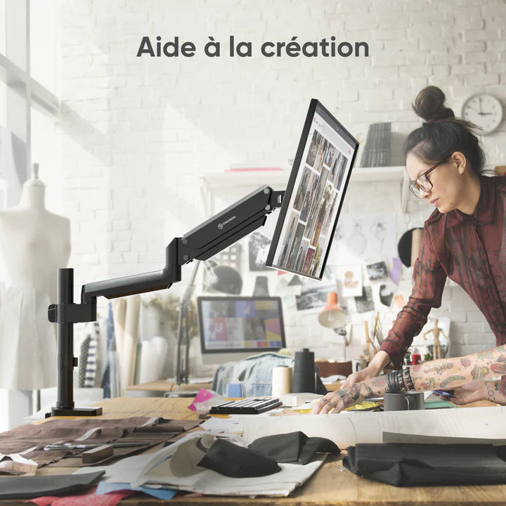 G75 noir, Support de bureau pour écrans de 13" à 34", 12 kg max