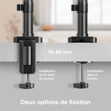 G75 noir, Support de bureau pour écrans de 13" à 34", 12 kg max