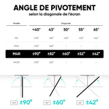 M4R Support mural articulé complet pour 32"-65", charge max. 41 kg, Noir