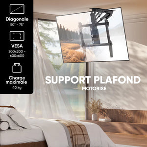 Support plafond motorisé pour TV 50"–75", max. 40 kg, noir N3LE-B