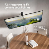 Support TV mural ultraplat pour écrans de 10"-35" VESA 75x75-100x100 mm, Rotation 360° R1-B, Noir