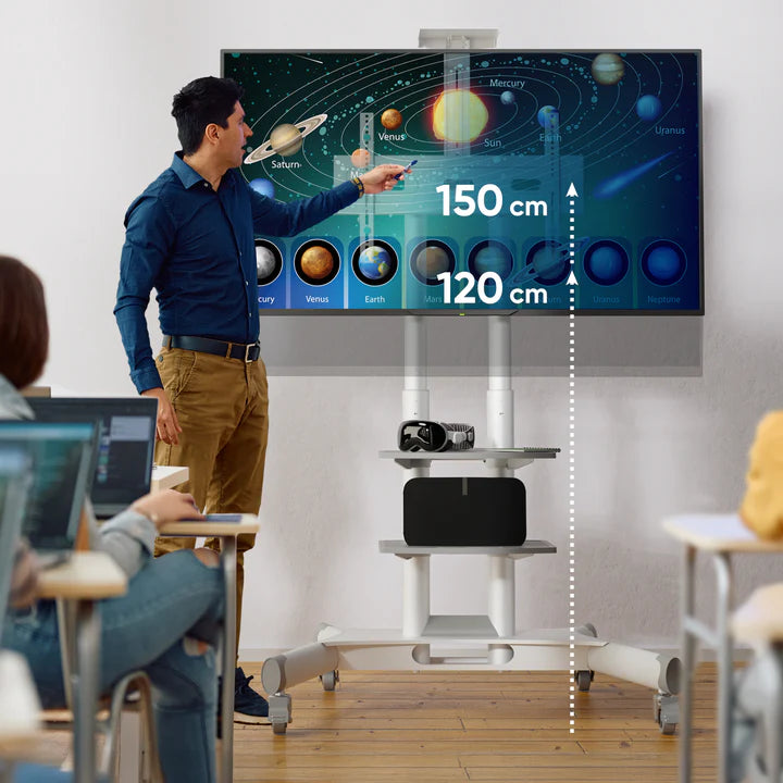 TS1552 WHT Support TV sur pied à roulettes pour des téléviseurs de 40 à 70 pouces Blanc