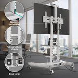 TS1552 WHT Support TV sur pied à roulettes pour des téléviseurs de 40 à 70 pouces Blanc