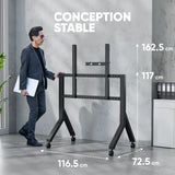 TS2081 Support Mobile pour Télévision 70"-110", max 125 kg, Noir