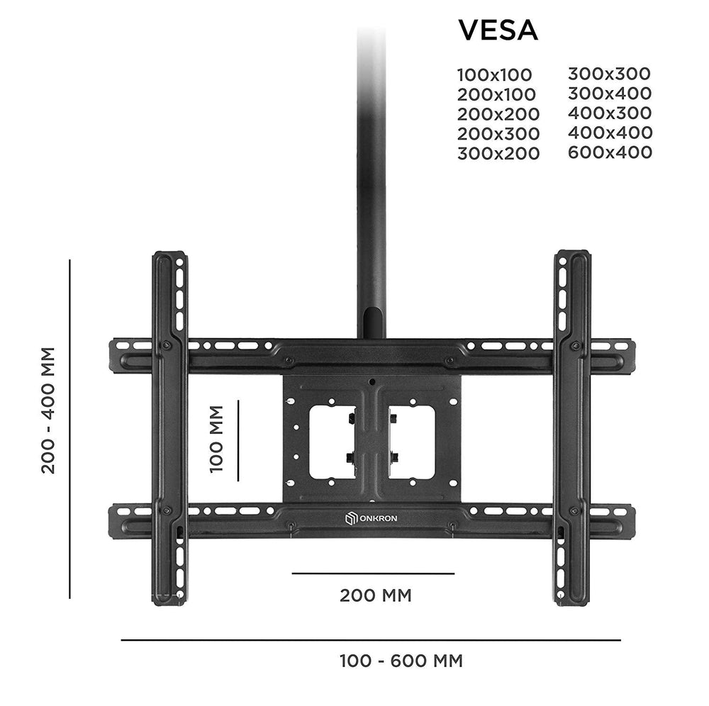 Nornes VESA N1L BLK Support TV de Plafond pour écran de 32 à 80 Pouces